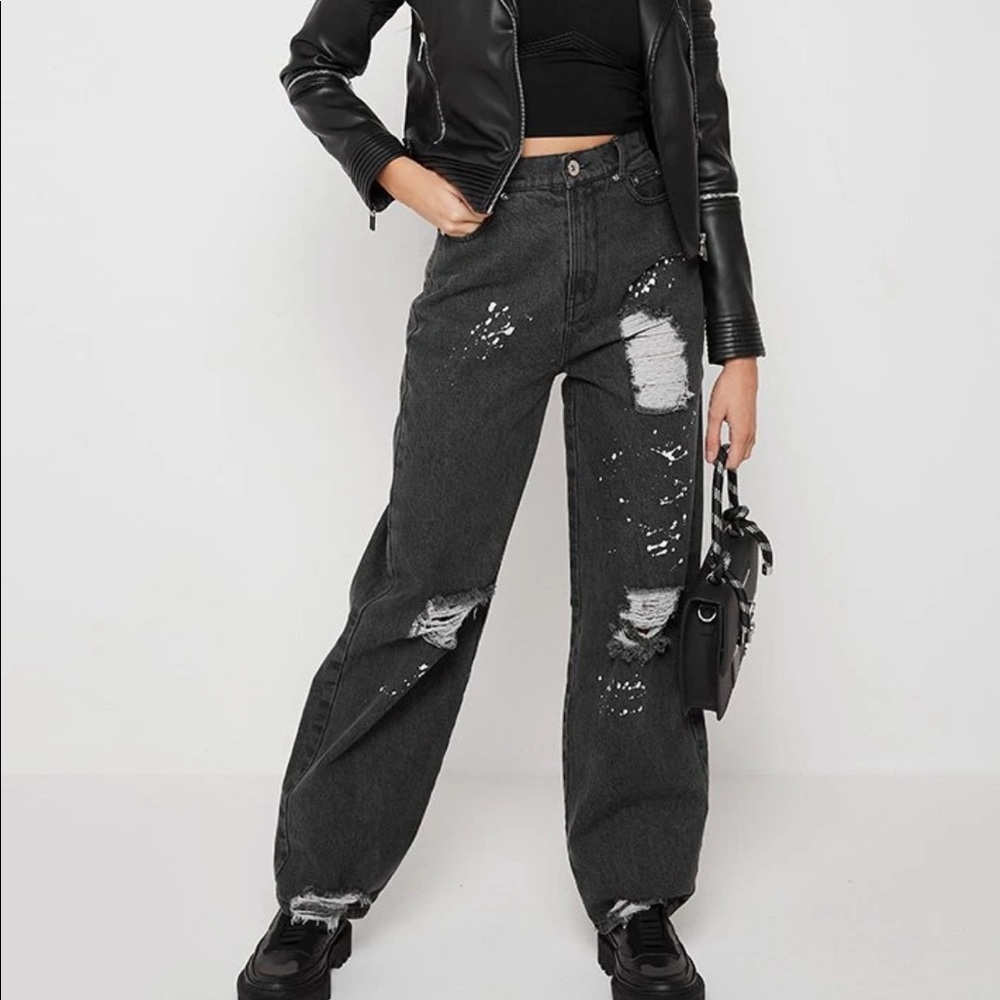 Maniére De Voir Paint Splatter Baggy Jeans